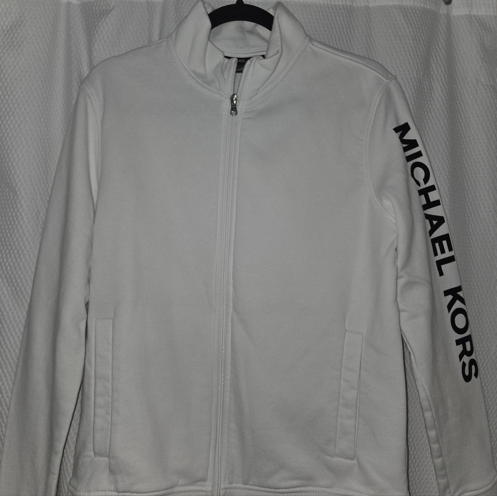 Michael Kors Ivory Zip-Up Jacket